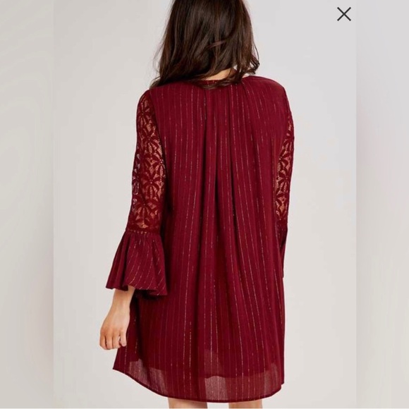 Altar’d State Long Sleeve Tunic Dress w/ lace detailing - Picture 5 of 12